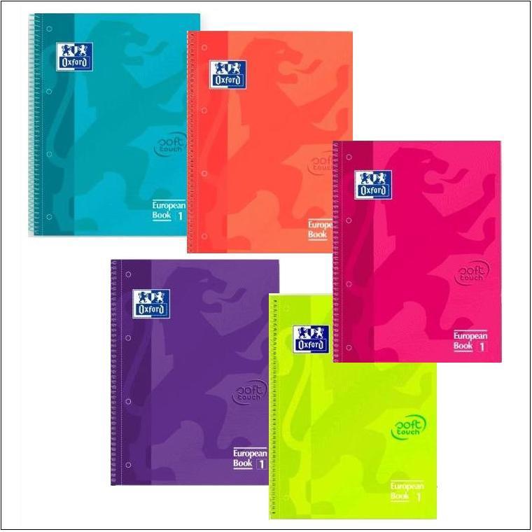 cuaderno espiral oxford fº 80h 90g. cuad.4x4 c/m tapa polipropileno colores vivos